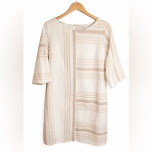 Soft Surroundings Relaxed 100% Cotton Linen Lined Tunic Dress Resort Beach (M)